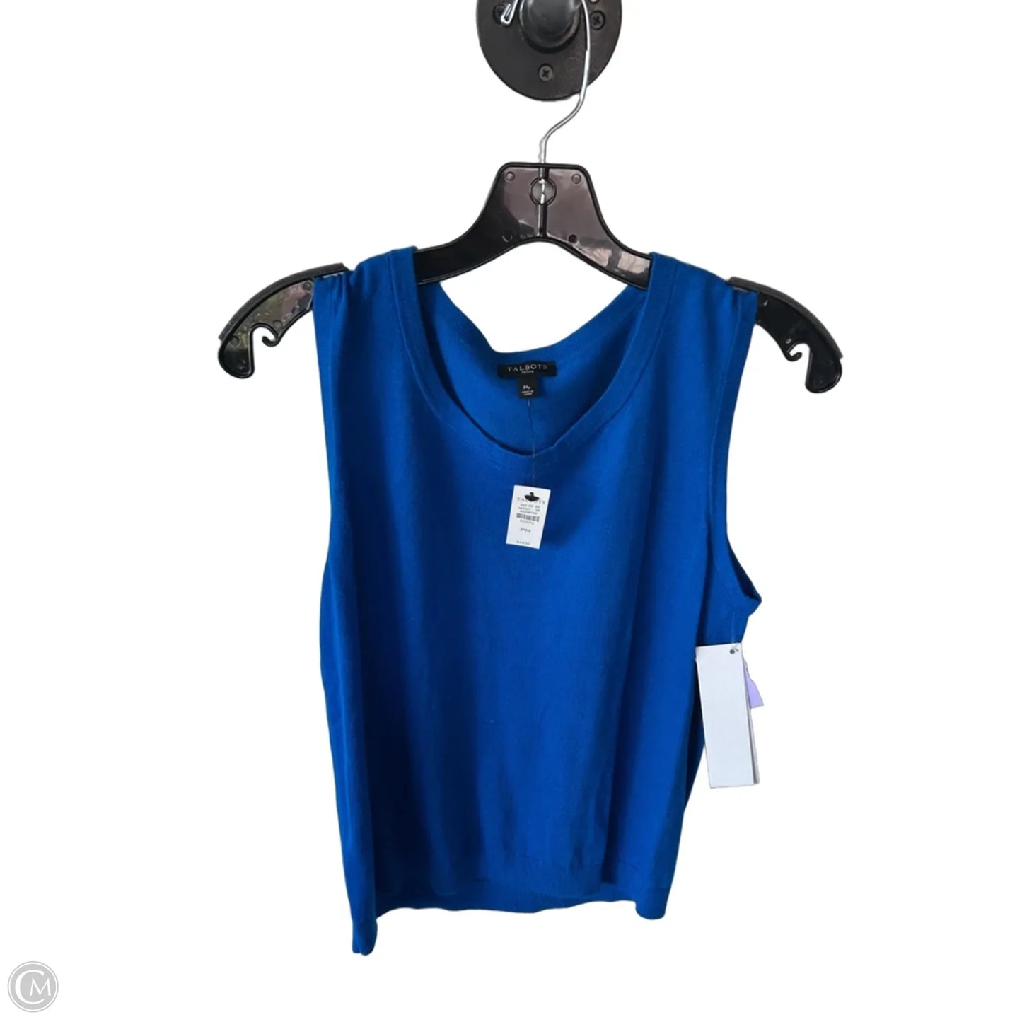 Vest Sweater By Talbots In Blue, Size: Mp