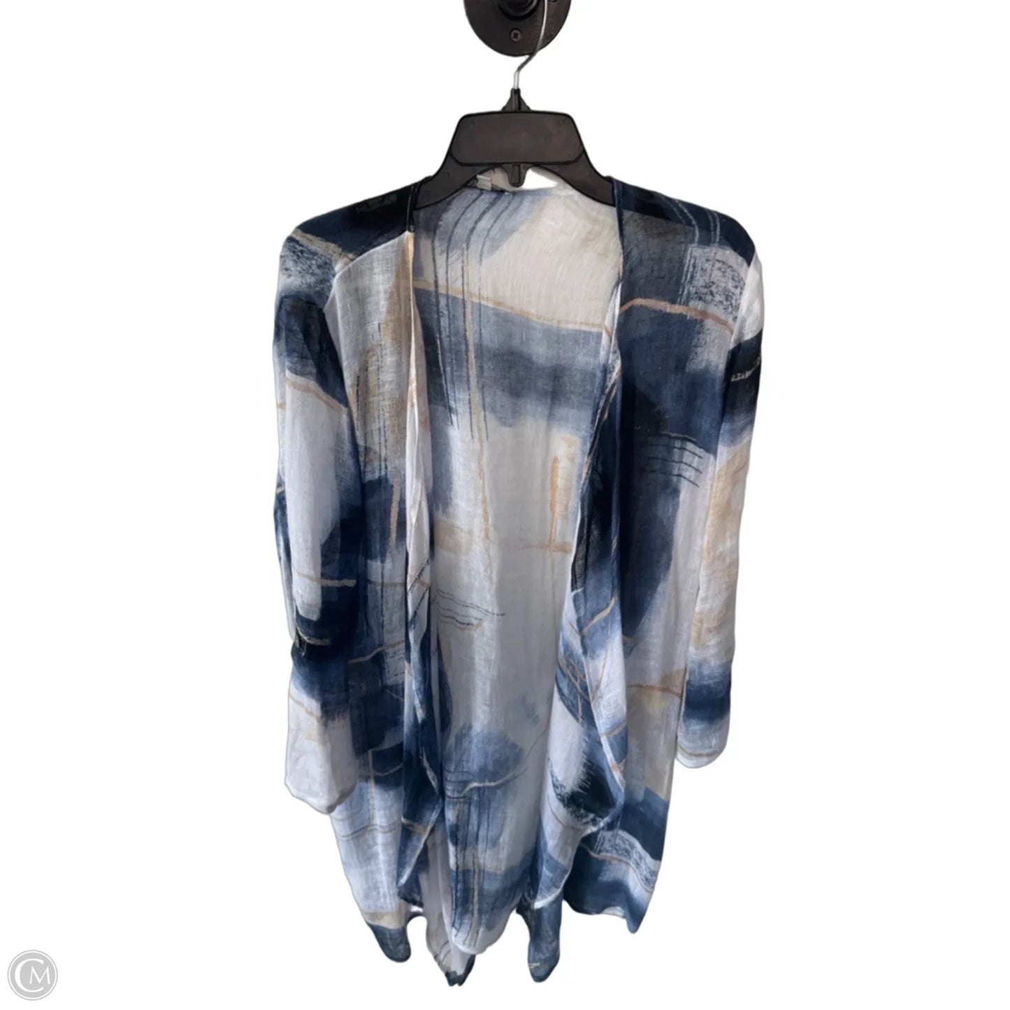 Kimono By Nic + Zoe In Blue & Tan, Size: M