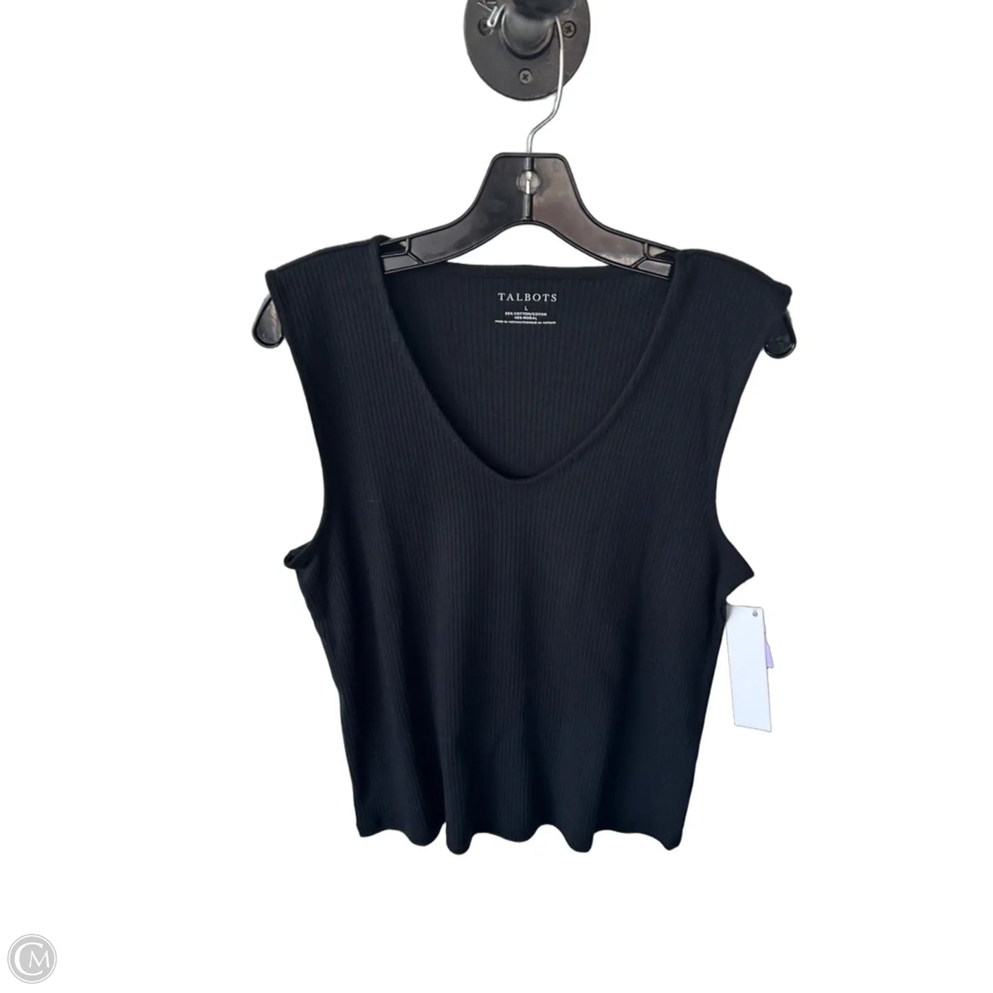 Top Sleeveless By Talbots In Black, Size: L