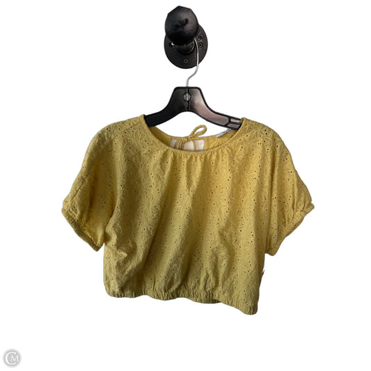 Blouse Short Sleeve By Madewell In Yellow, Size: M