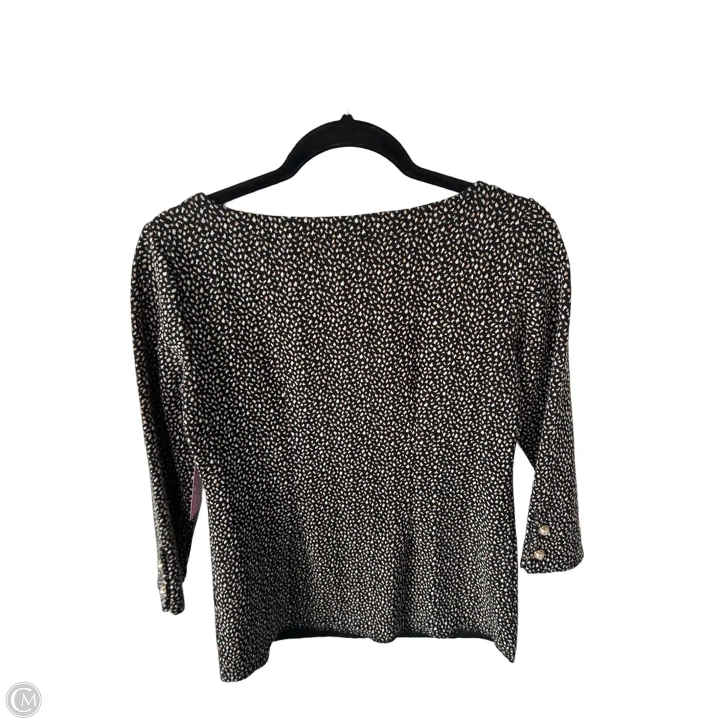 Top 3/4 Sleeve By Talbots In Black & Tan, Size: Xs