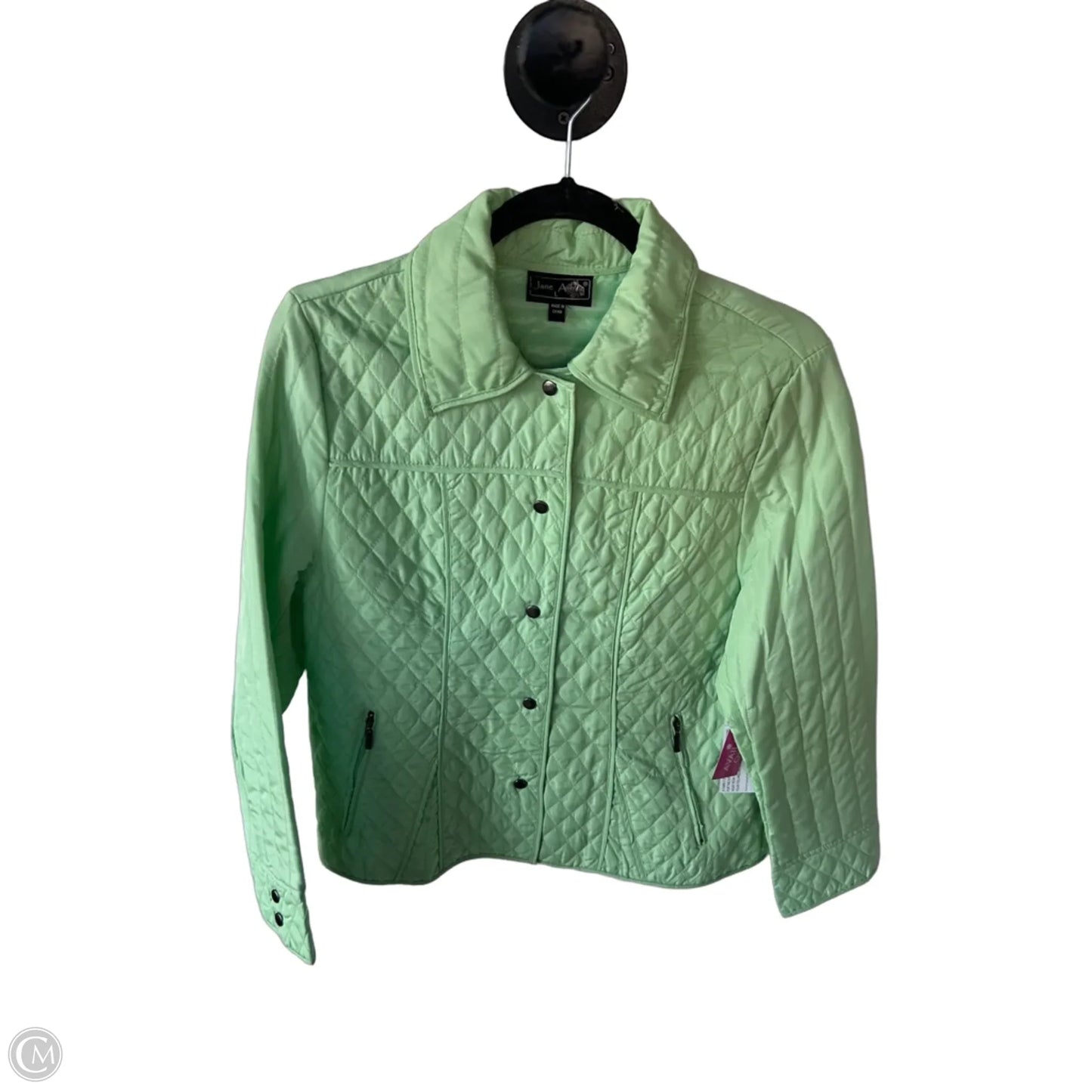 Jacket Puffer & Quilted By Jane Ashley In Green, Size: L