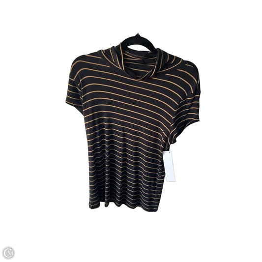 Top Short Sleeve By Cabi In Black & Tan, Size: S