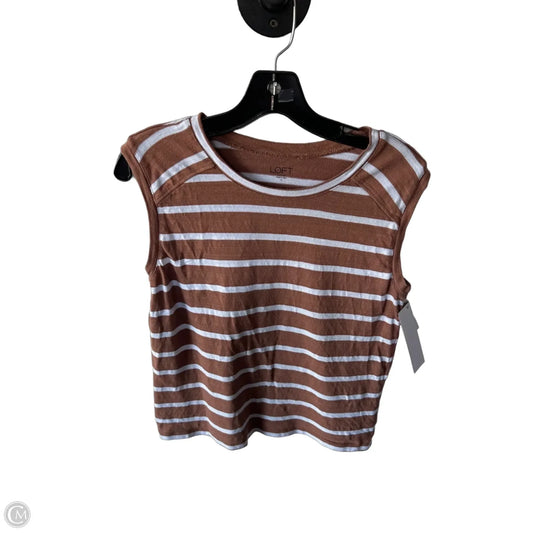 Vest Sweater By Loft In Tan & White, Size: Small
