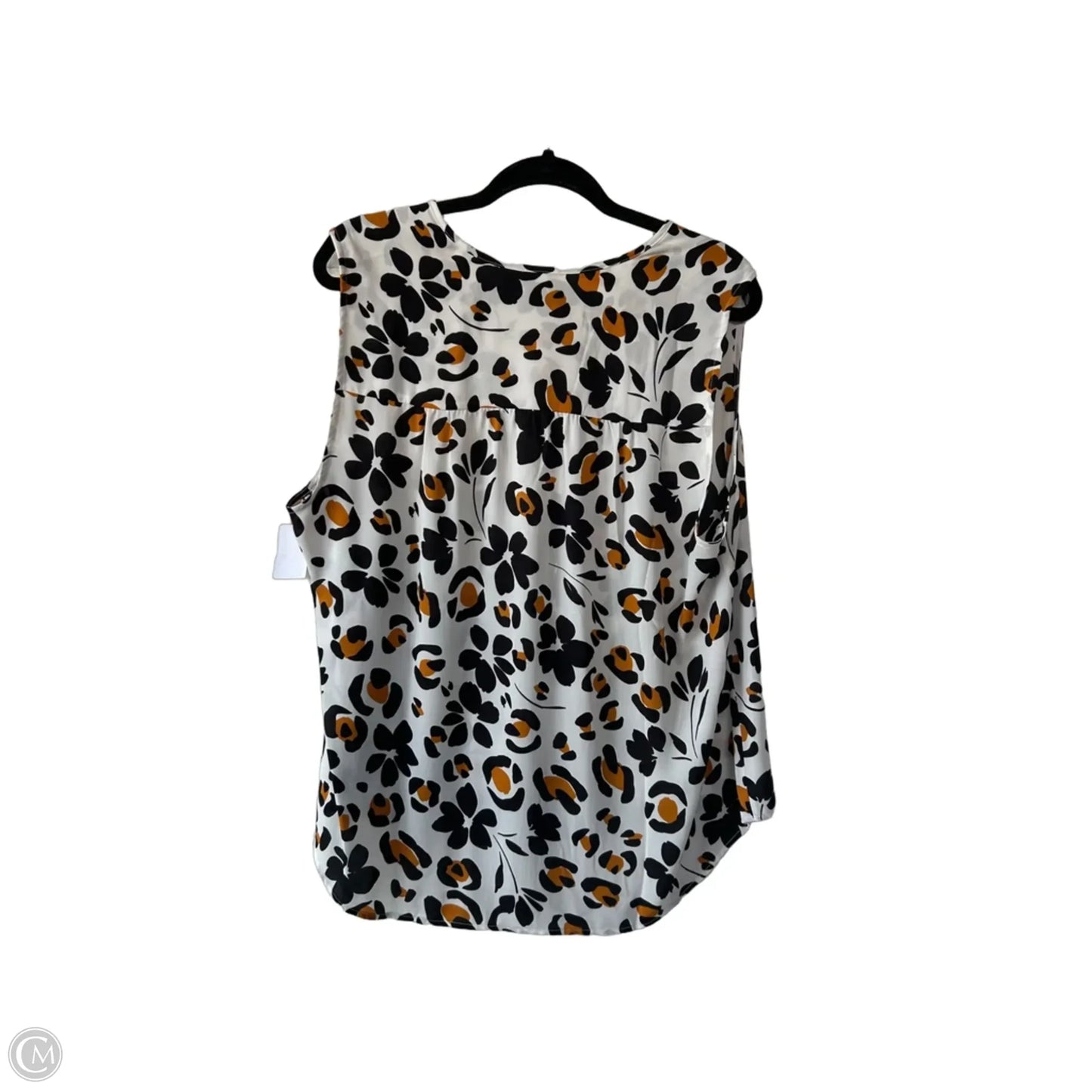 Blouse Sleeveless By Cabi In Black & Orange, Size: Xl
