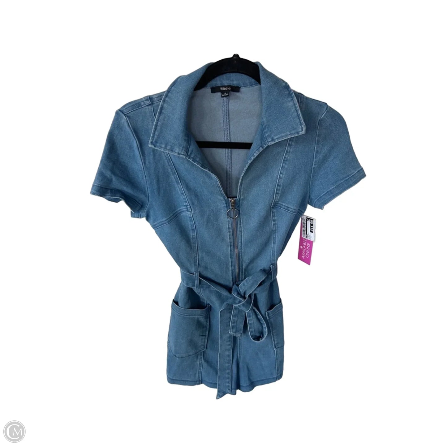 Romper By Cme In Blue Denim, Size: S