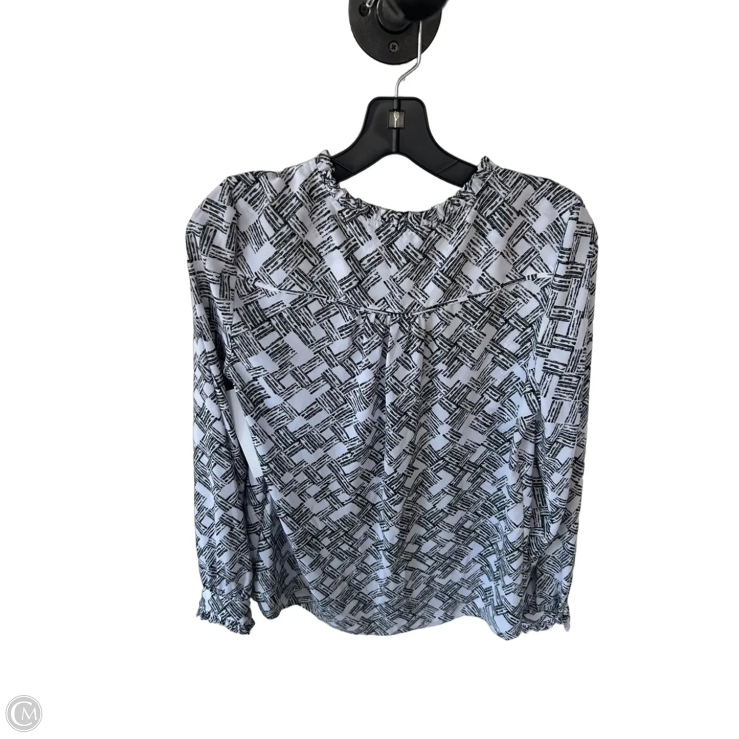 Blouse Designer By Karl Lagerfeld In Black & White, Size: S