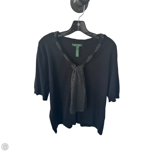 Sweater By Lauren By Ralph Lauren In Black & White, Size: 2x