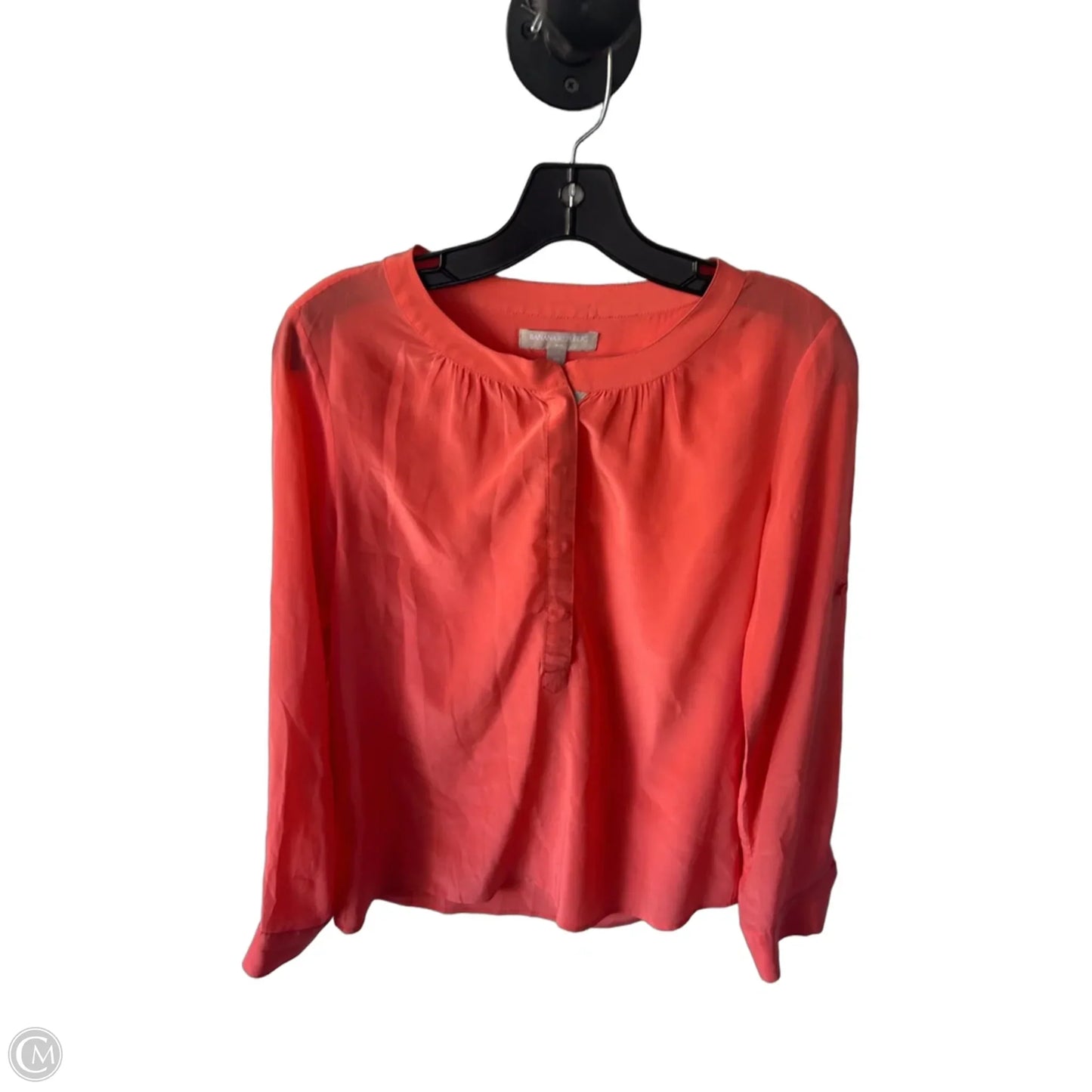 Blouse Long Sleeve By Banana Republic In Coral, Size: Xs