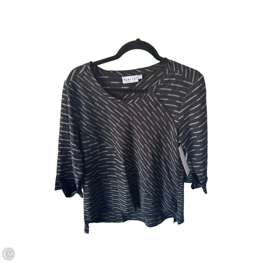 Tunic 3/4 Sleeve By Habitat In Black & Grey, Size: Xs