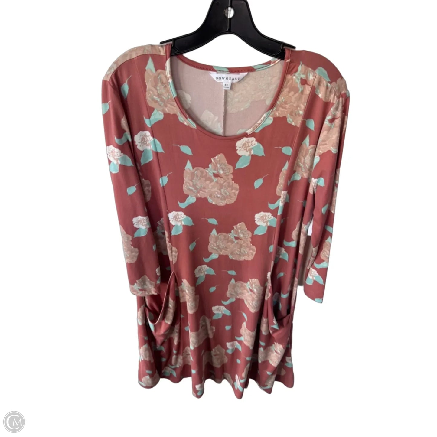 Dress Casual Midi By Downeast In Pink & White, Size: Xl