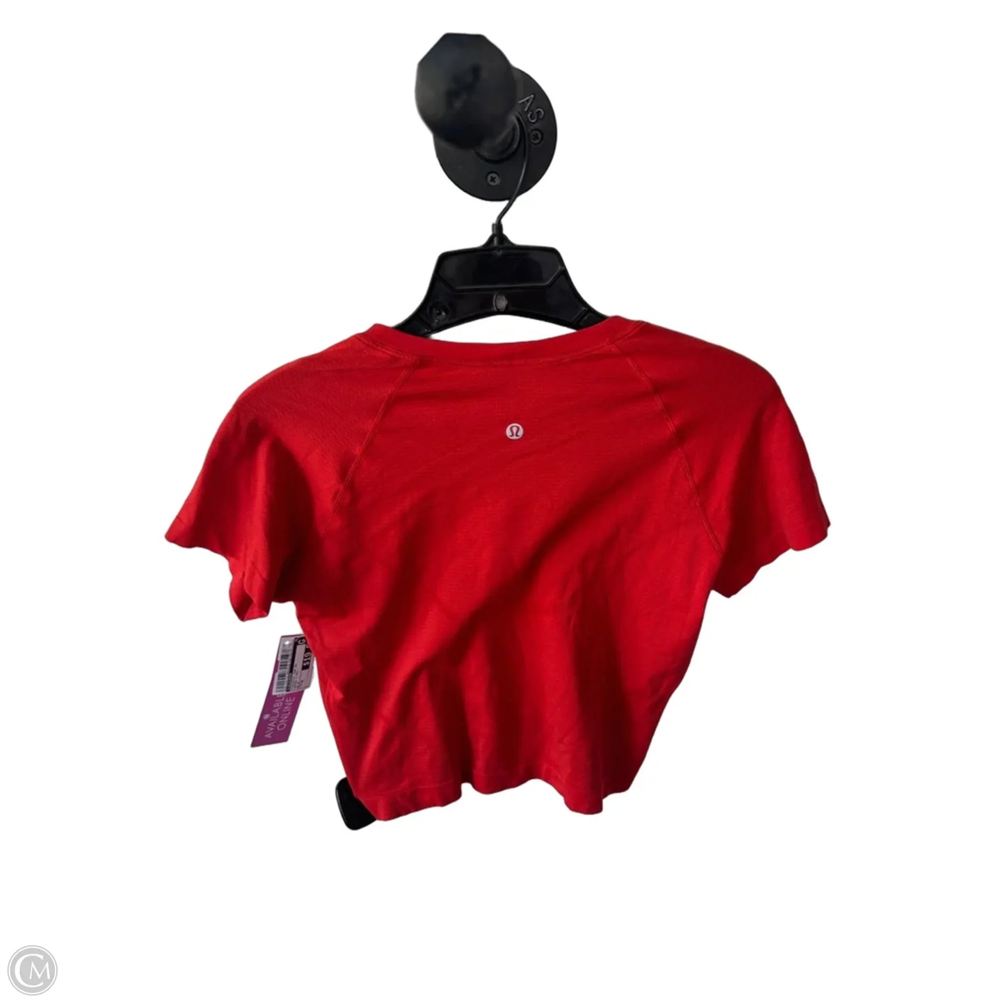 Athletic Top Short Sleeve By Lululemon In Orange & Red, Size: M