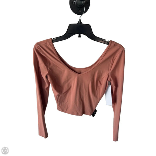 Athletic Top Long Sleeve Crewneck By Lululemon In Orange, Size: S