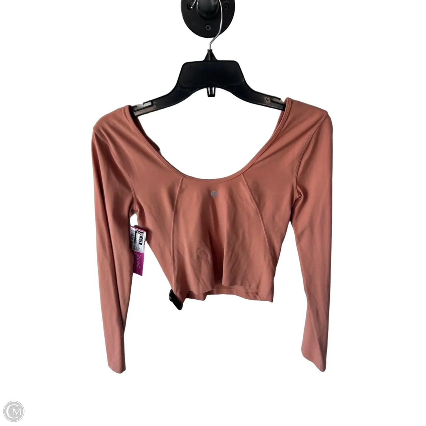 Athletic Top Long Sleeve Crewneck By Lululemon In Orange, Size: S