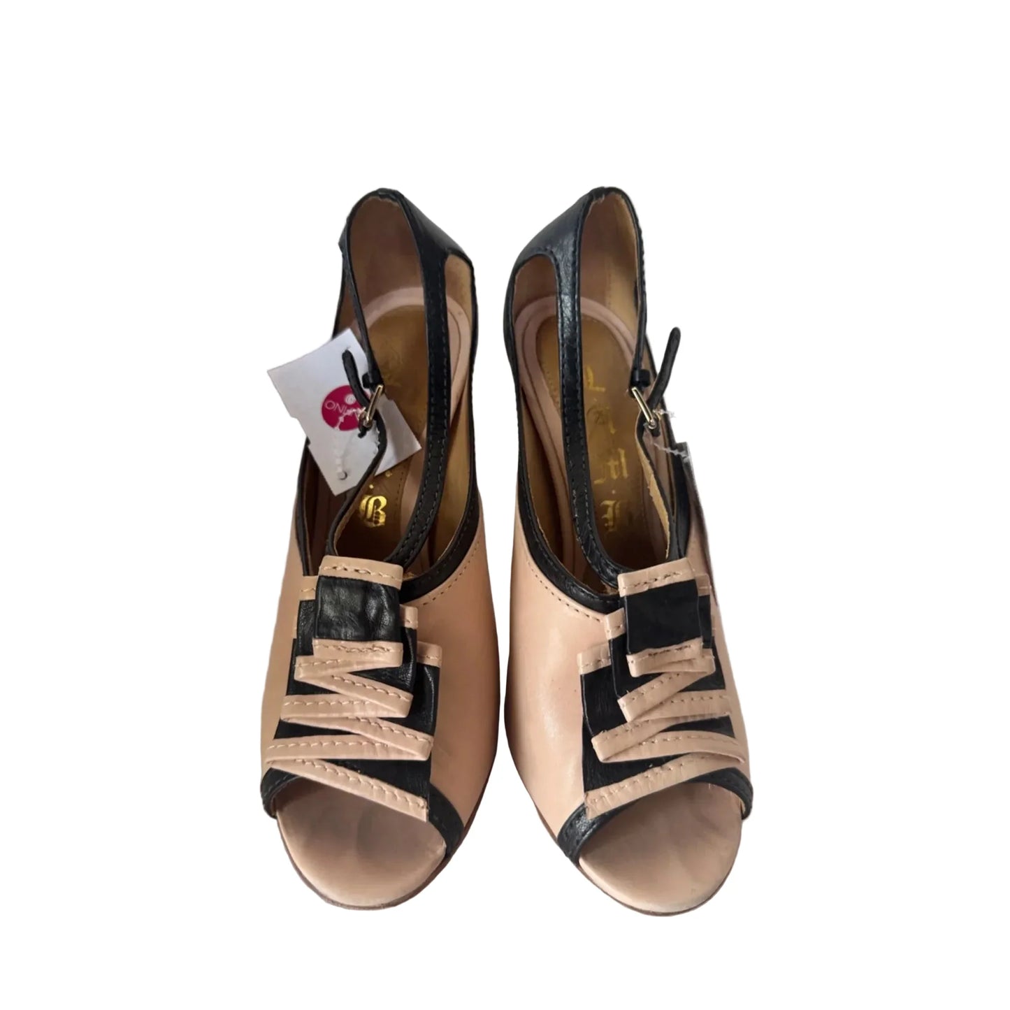Sandals Heels Stiletto By Lamb In Black & Tan, Size: 7