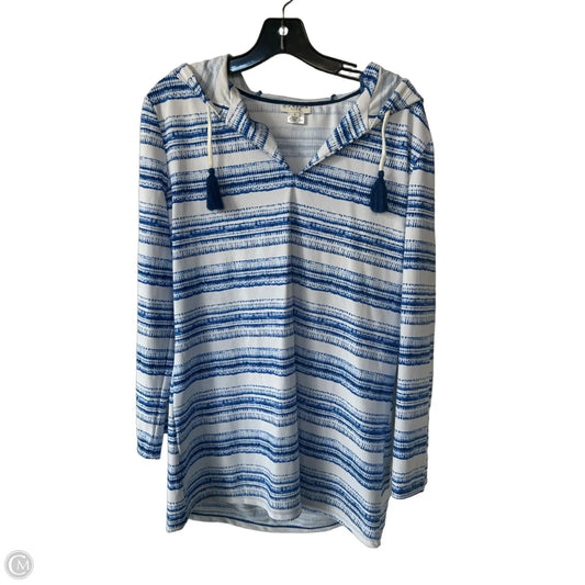Swimwear Cover-up By Cabana Life In Blue & White, Size: L