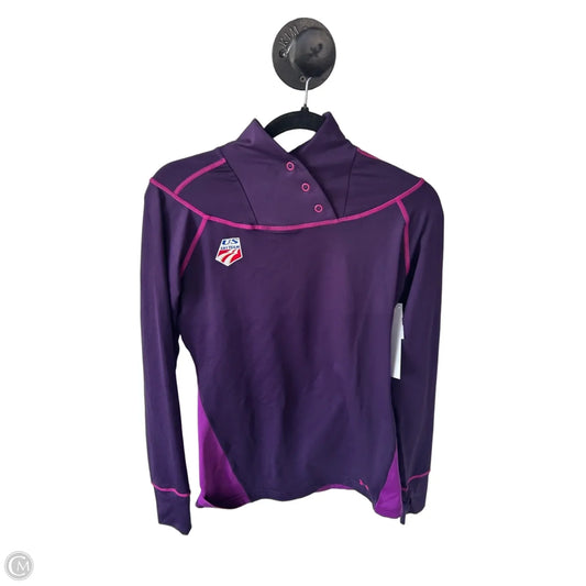Athletic Top Long Sleeve Collar By Under Armour In Pink & Purple, Size: M