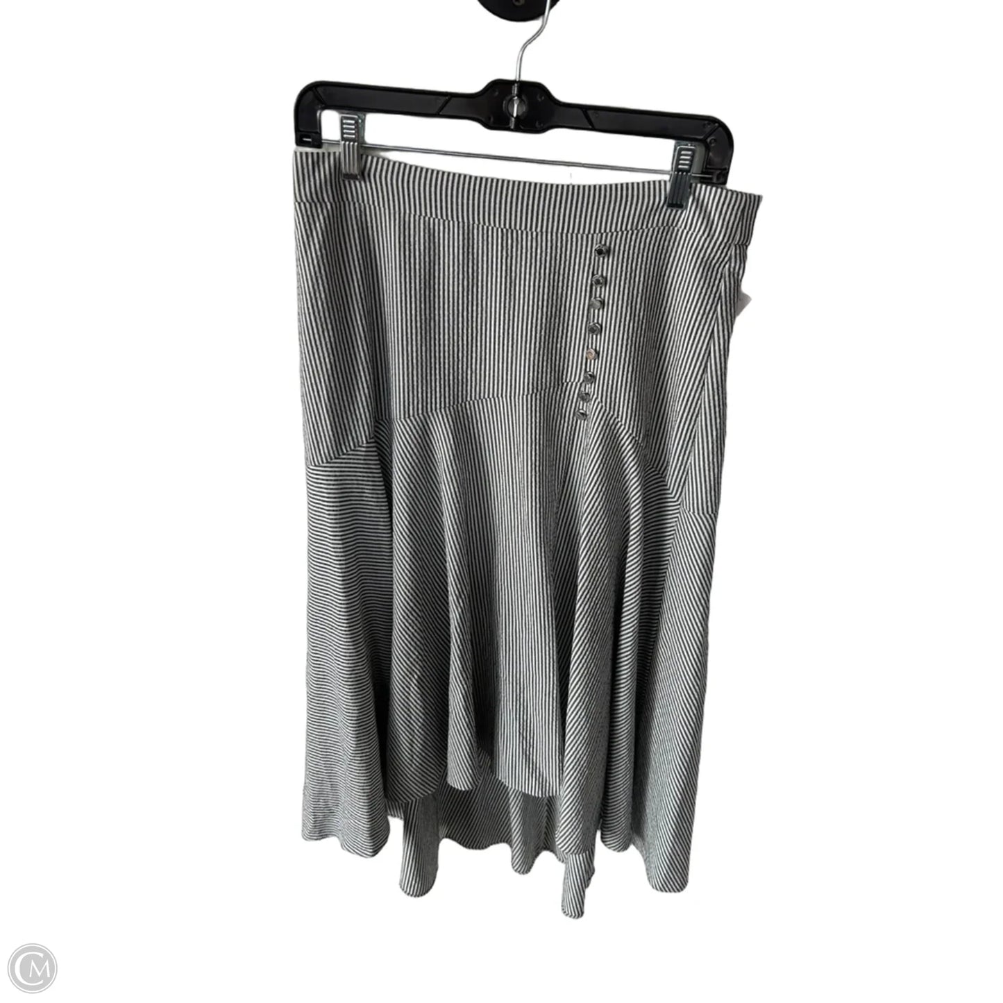 Skirt Midi By Calvin Klein In Grey & White, Size: 6