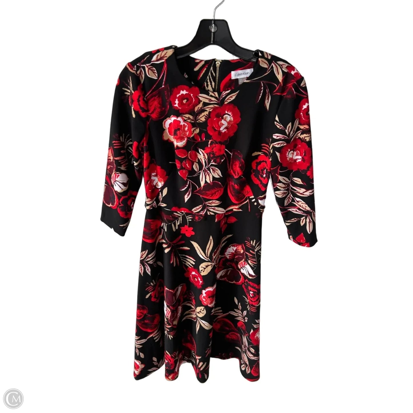 Dress Work By Calvin Klein In Black & Red, Size: S