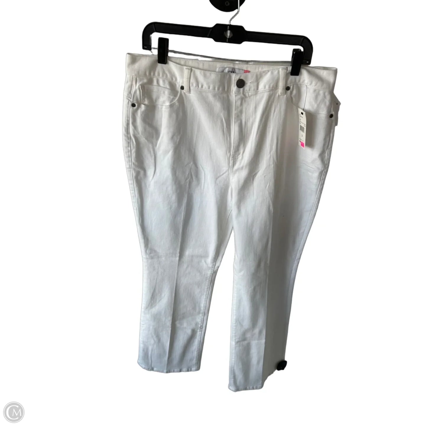 Jeans Wide Leg By Cabi In White Denim, Size: 14