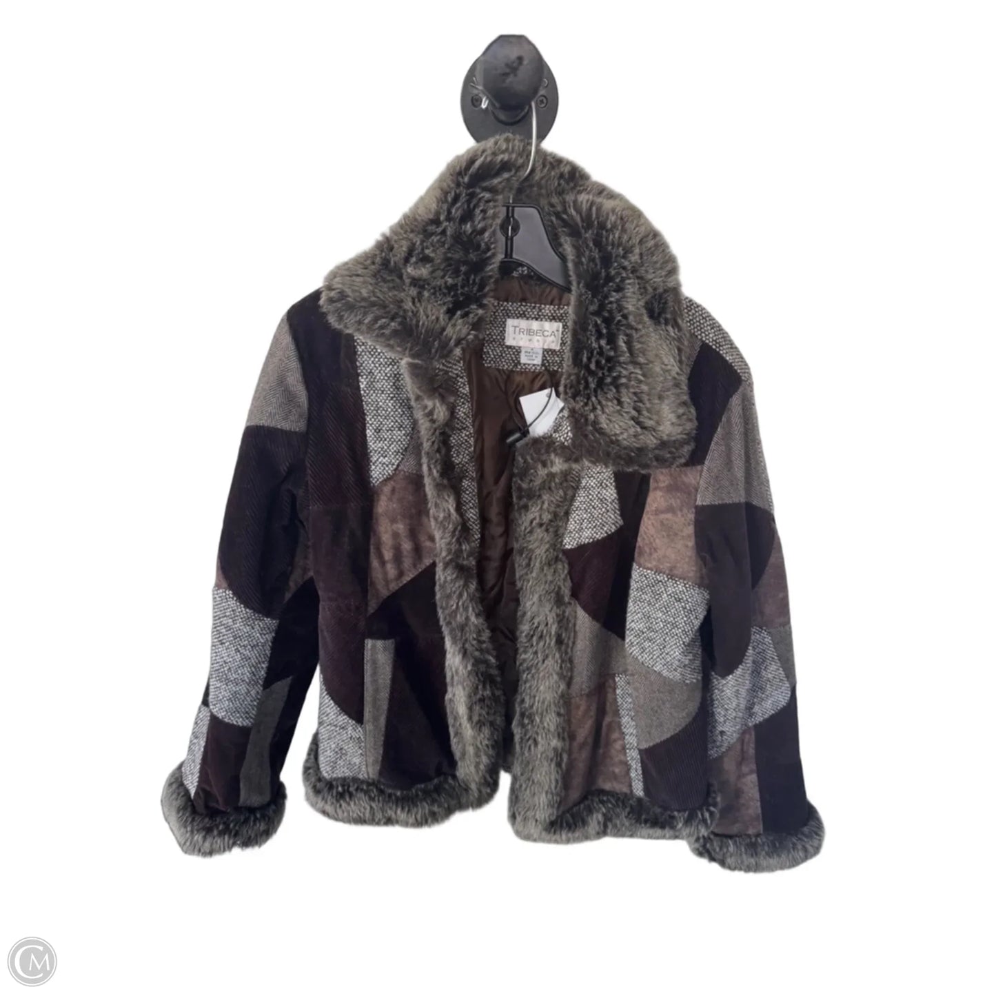 Jacket Faux Fur & Sherpa By Cmc In Brown, Size: M