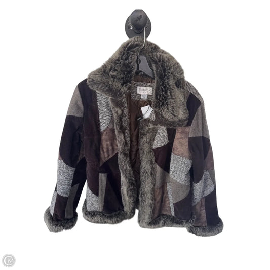 Jacket Faux Fur & Sherpa By Cmc In Brown, Size: M