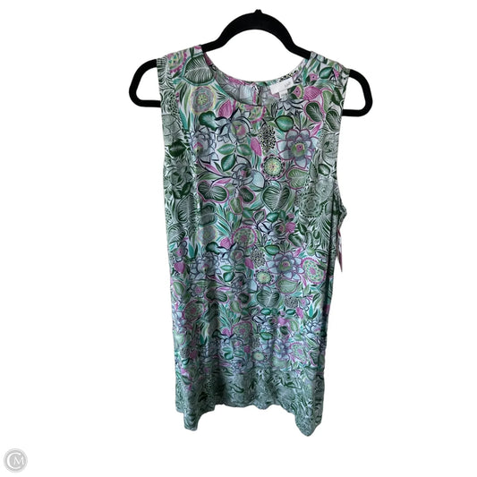 Dress Casual Midi By J. Jill In Green & Pink, Size: Xl