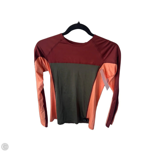 Athletic Top Long Sleeve Crewneck By Patagonia In Brown & Green, Size: S