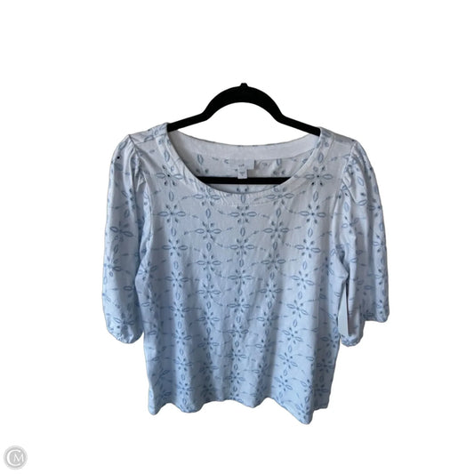 Top Short Sleeve By J. Jill In Blue & White, Size: S