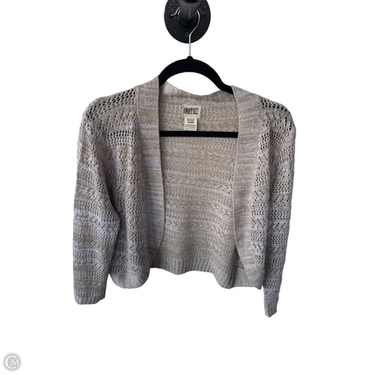 Sweater Cardigan By Clothes Mentor In Tan & White, Size: Xl