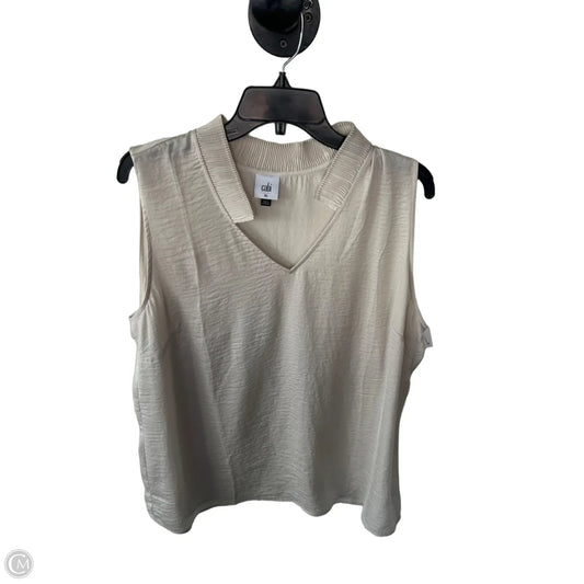 Blouse Sleeveless By Cabi In Cream, Size: Xl