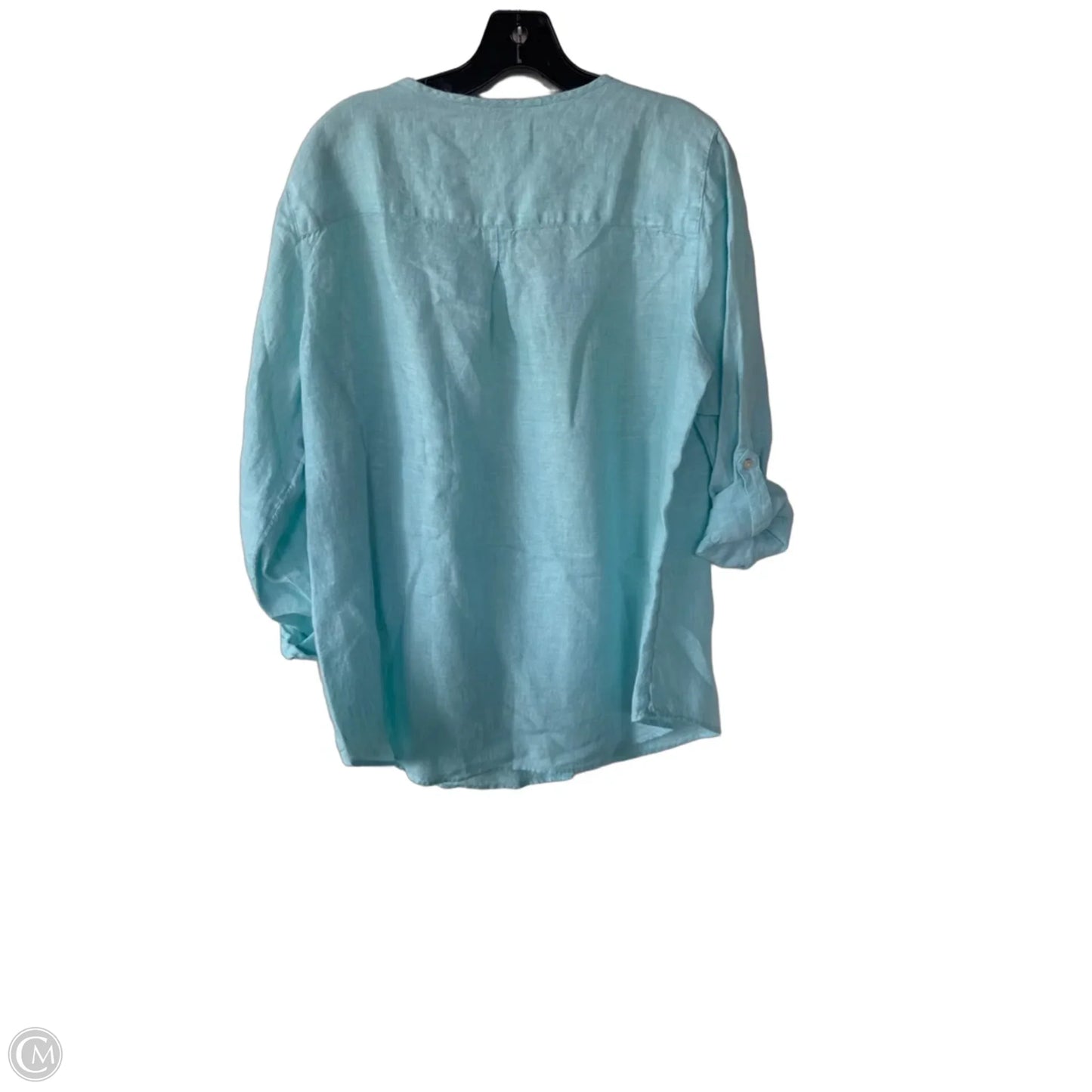 Blouse 3/4 Sleeve By Talbots In Blue, Size: 1x