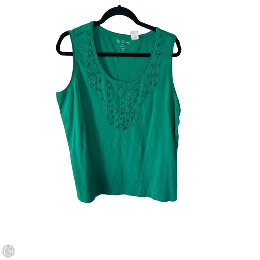 Top Sleeveless By Chicos In Green, Size: Xl