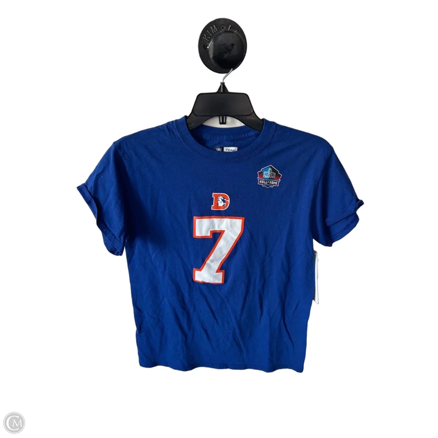 Top Short Sleeve By Nfl In Blue & Orange, Size: S