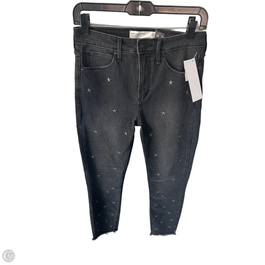 Jeans Skinny By Abercrombie And Fitch In Black Denim, Size: 2