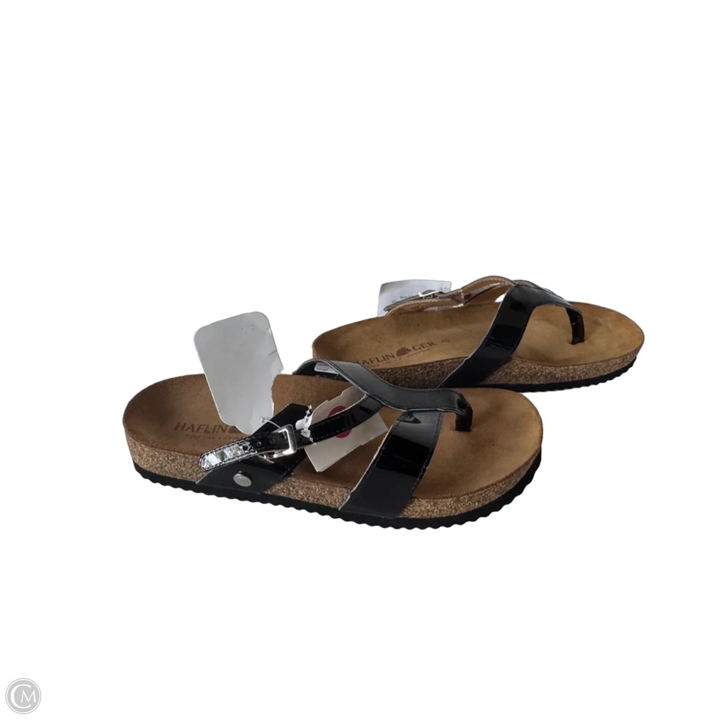 Sandals Flats By Cmb In Black & Tan, Size: 9.5