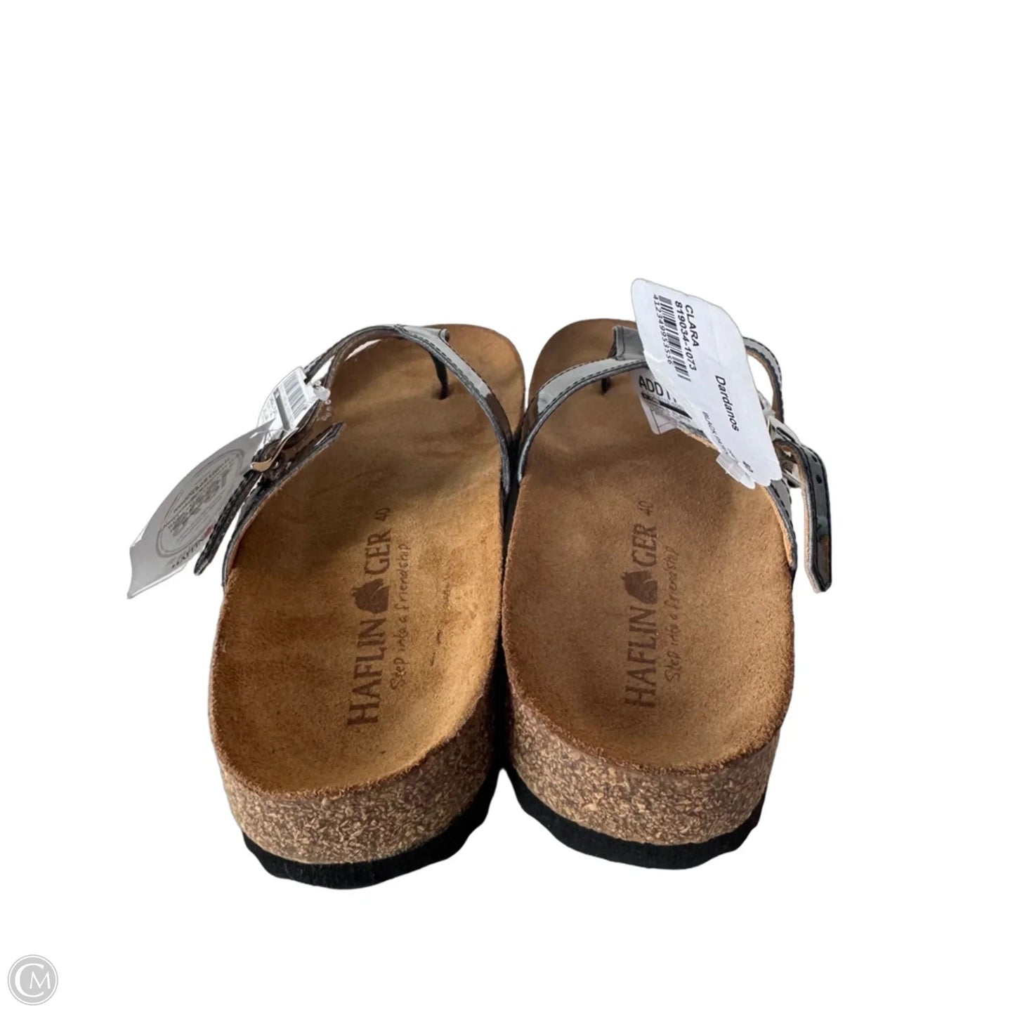 Sandals Flats By Cmb In Black & Tan, Size: 9.5