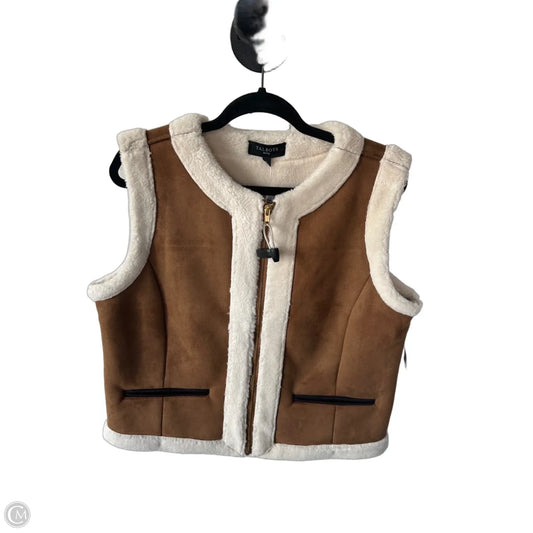 Vest Faux Fur & Sherpa By Talbots In Brown & Cream, Size: Lp