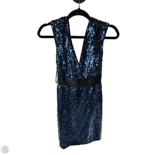 Dress Party Short By Bcbgmaxazria In Black & Blue, Size: M
