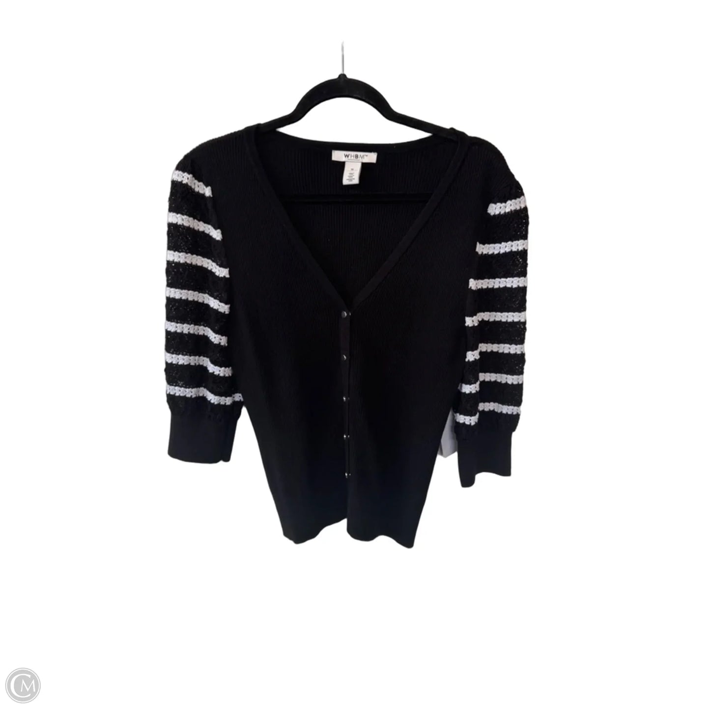 Sweater Cardigan By White House Black Market In Black & White, Size: M
