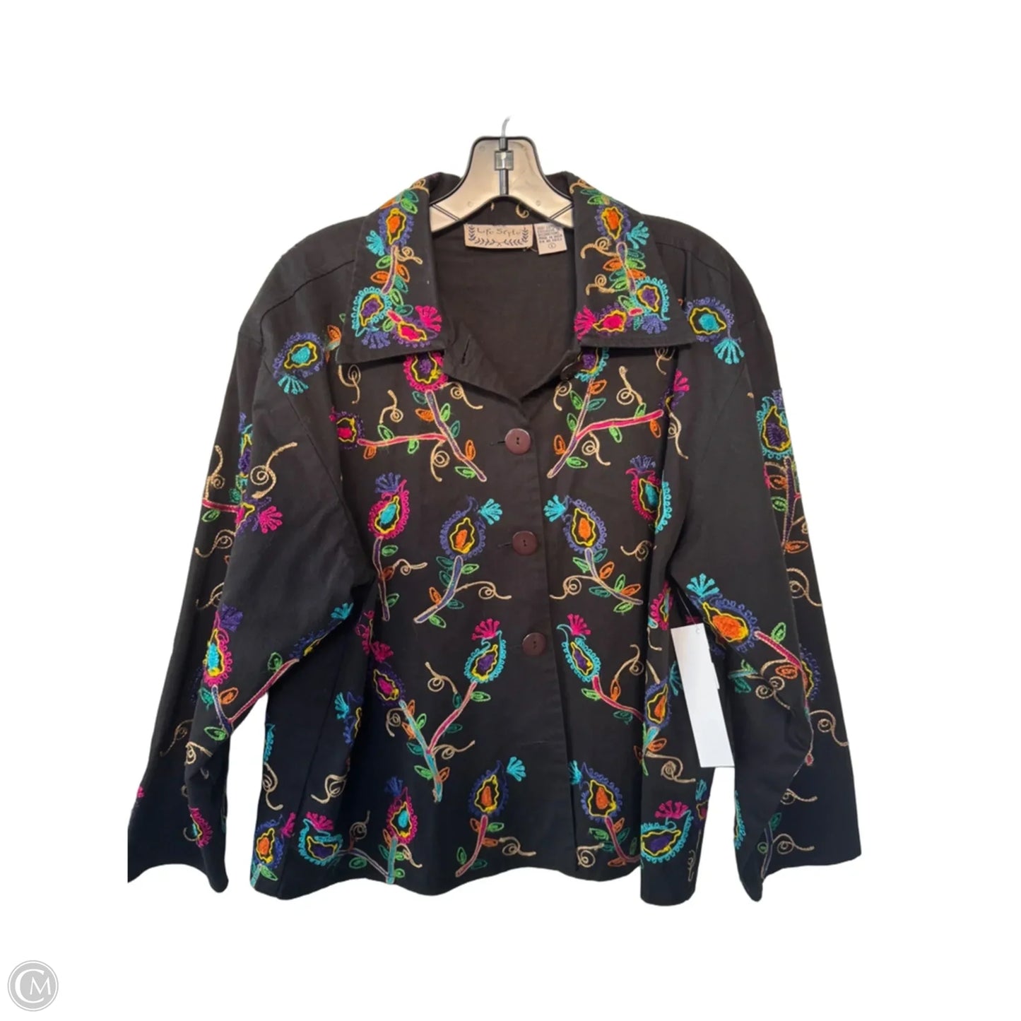 Jacket Other By Life Style Fashions Inc In Black & Pink, Size: L