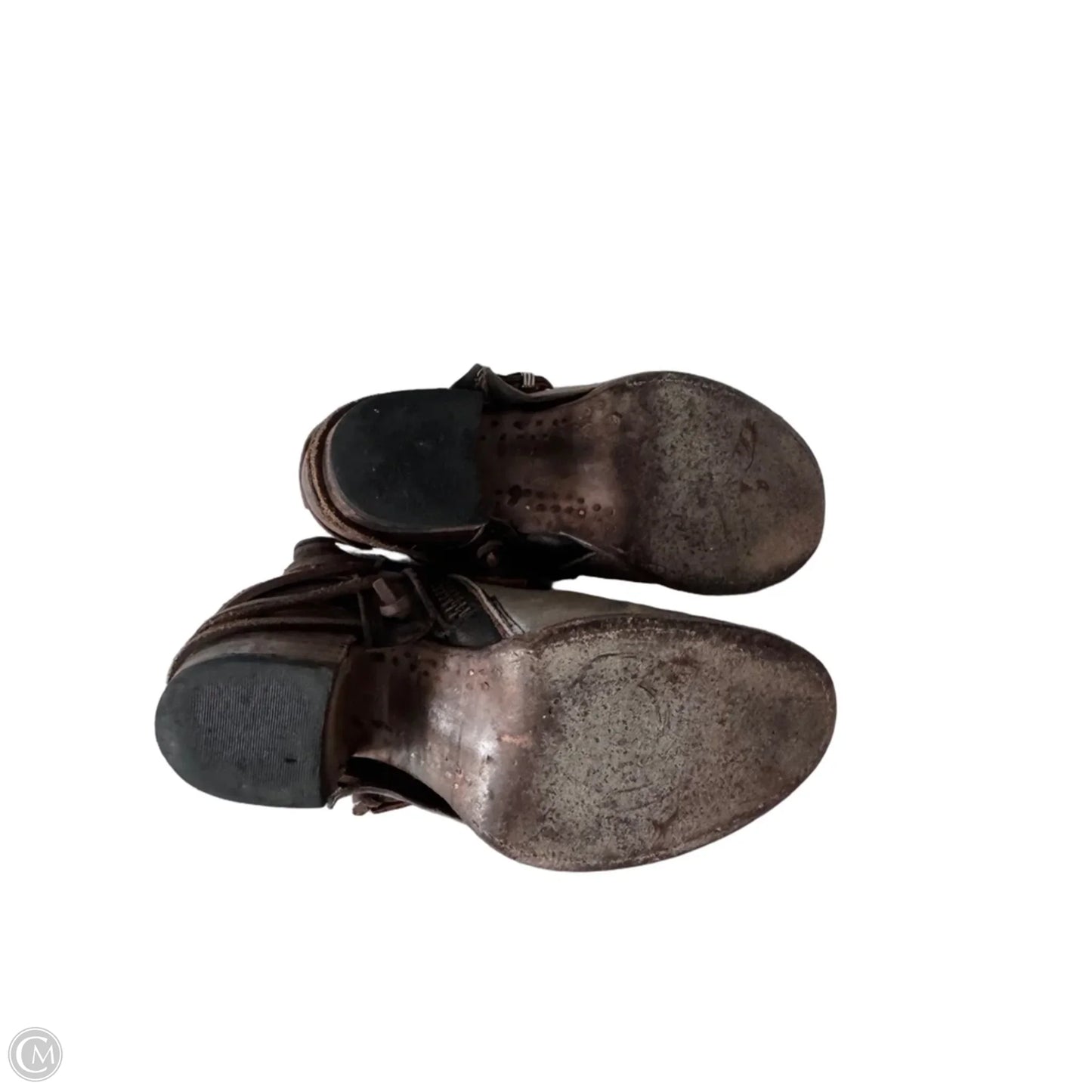 Boots Ankle Flats By Freebird In Brown & Grey, Size: 8