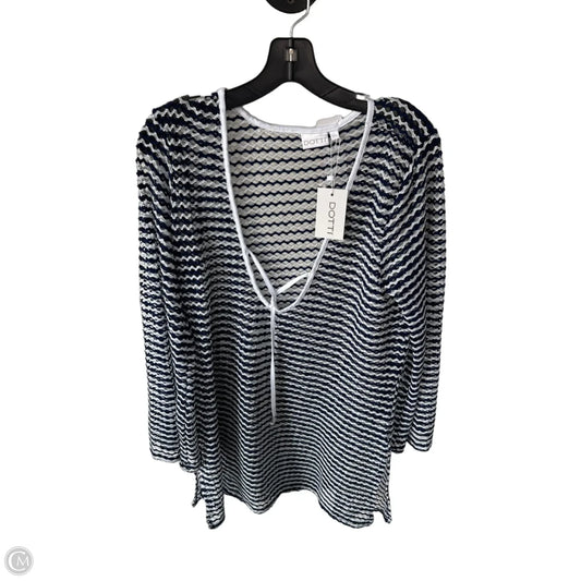 Swimwear Cover-up By Clothes Mentor In Blue & White, Size: L