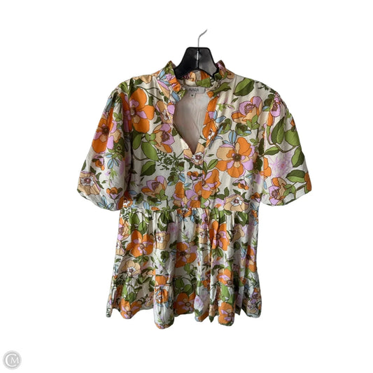 Dress Casual Short By Cmb In Orange & Tan, Size: M