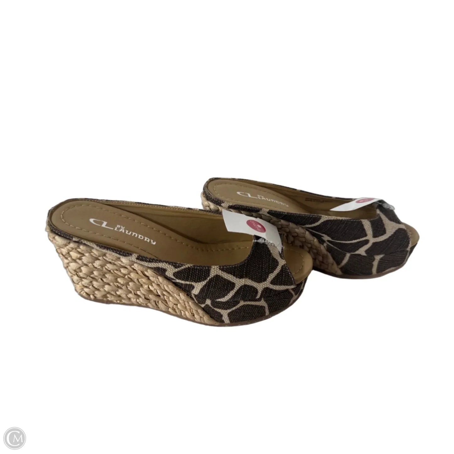 Sandals Heels Wedge By Cl By Chinese Laundry In Brown & Cream, Size: 6.5