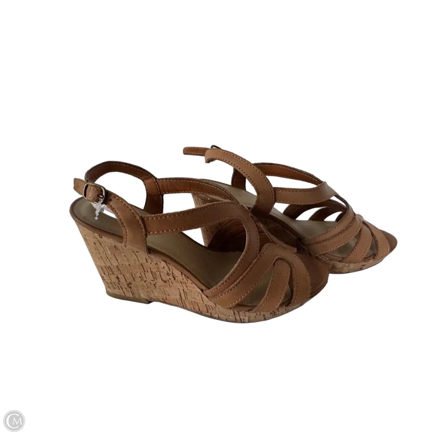 Sandals Heels Wedge By Kelly And Katie In Brown, Size: 6.5