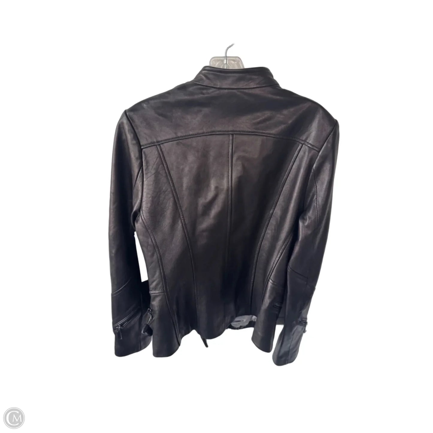 Jacket Moto Leather By Elie Tahari In Black, Size: M