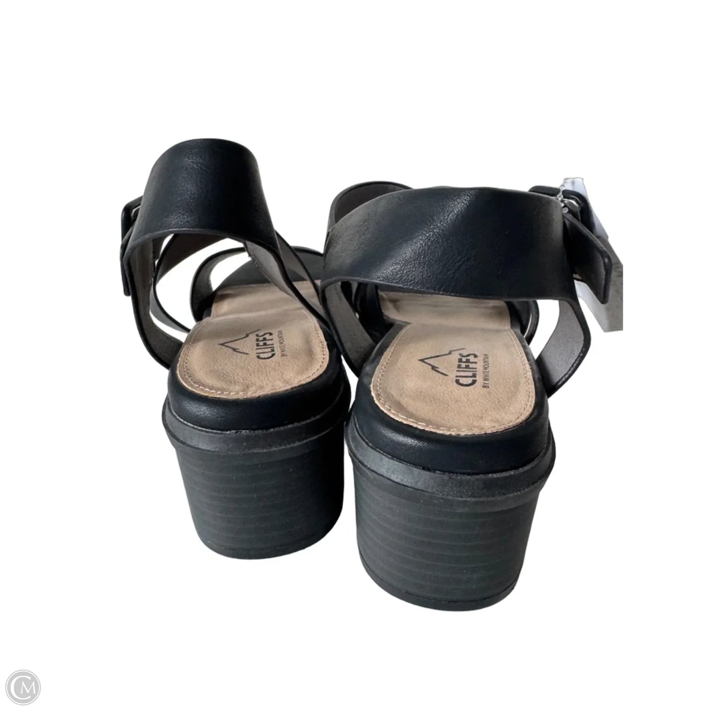 Sandals Heels Block By Cliffs By White Mountain In Black, Size: 9