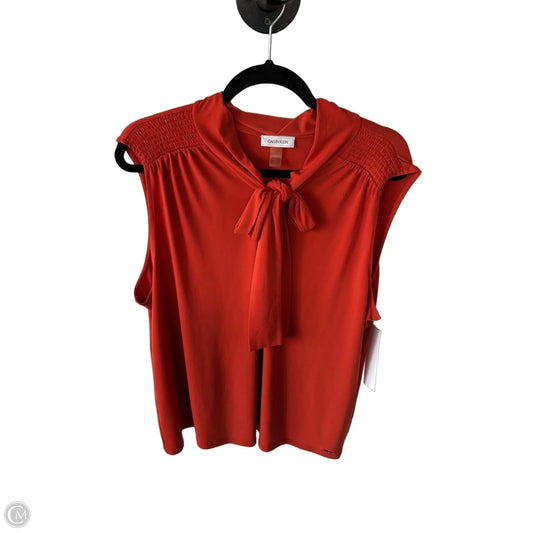 Blouse Sleeveless By Calvin Klein In Orange, Size: 3x