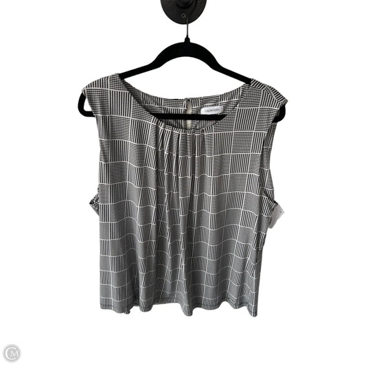 Blouse Sleeveless By Calvin Klein In Black & White, Size: 3x